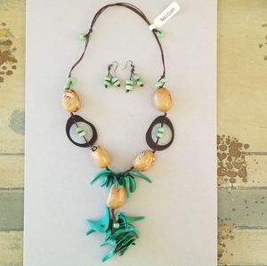 Tagua Nut Necklace & Earring Set
